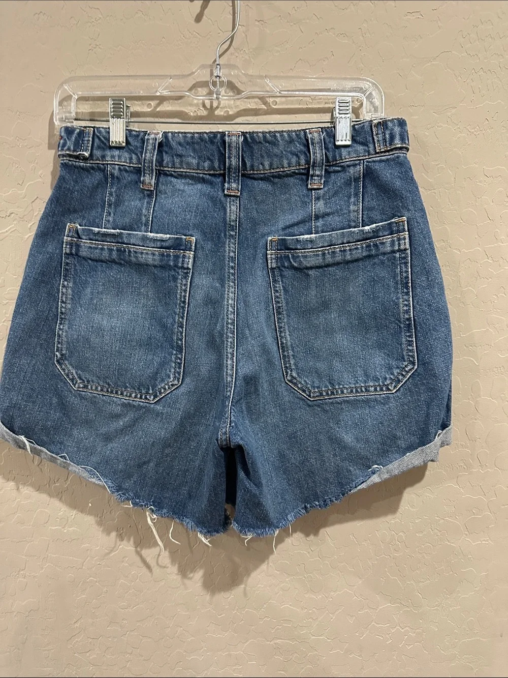 We The Free Palmer Dark Blue High-Rise Denim Shorts